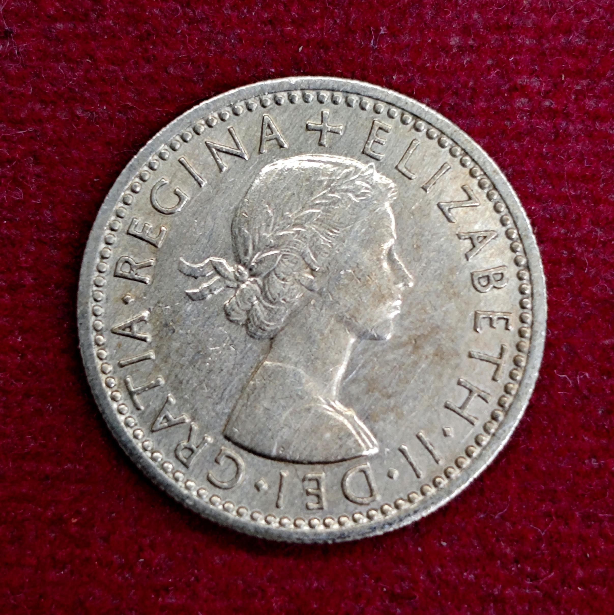 United Kingdom (UK) 6 Pence Elizabeth II 1960 Coin