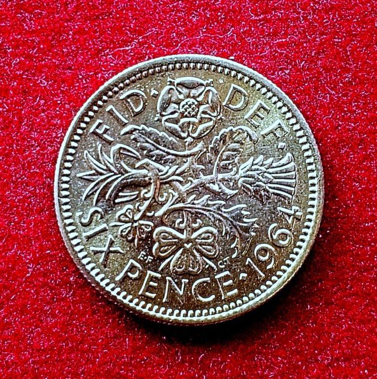 United Kingdom (UK) 6 Pence Elizabeth II 1964 Coin