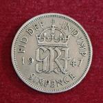 United Kingdom (UK) 6 Pence George VI 1948  Coin