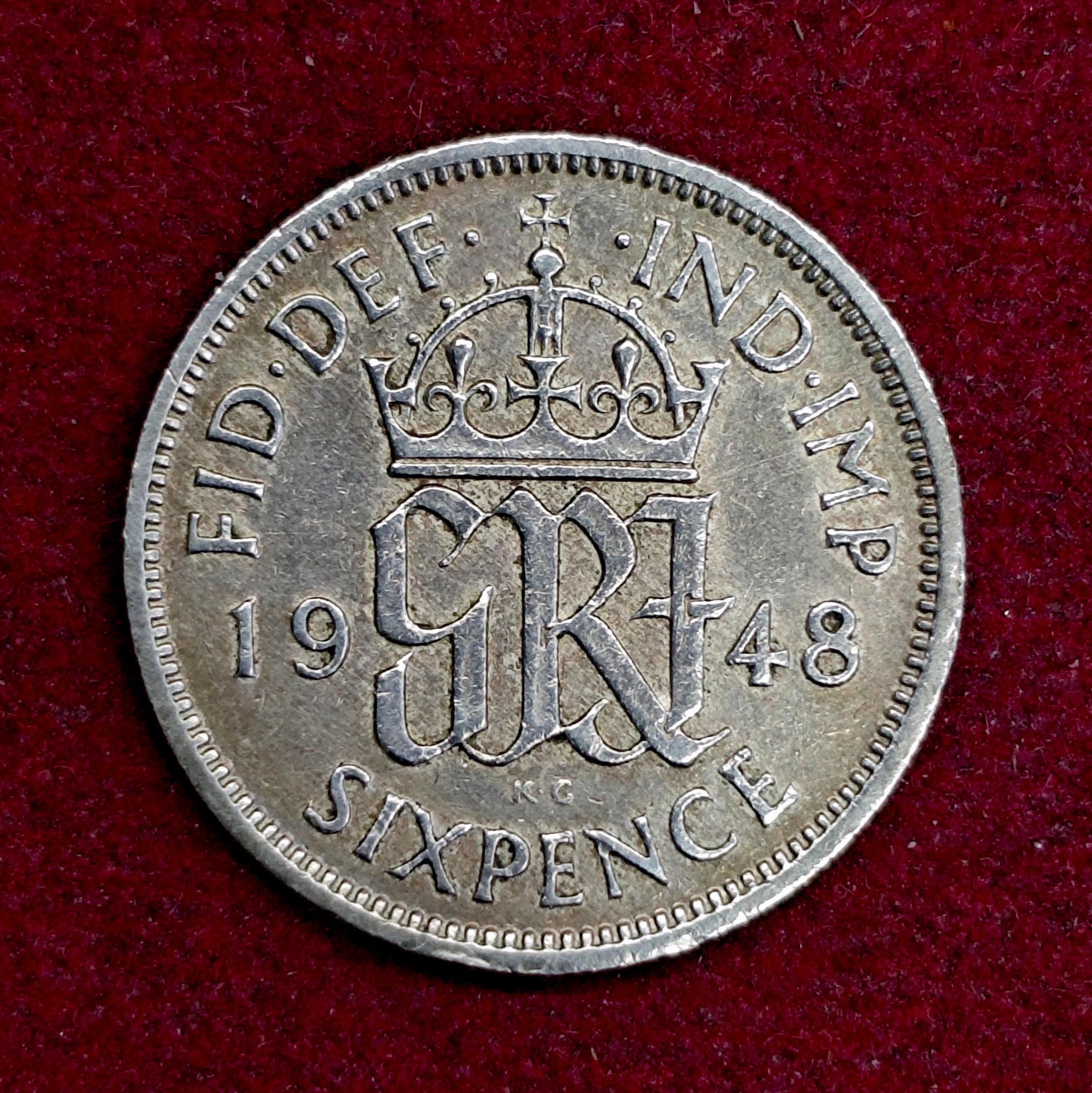 United Kingdom (UK) 6 Pence George VI 1948  Coin