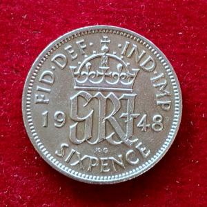 United Kingdom (UK) 6 Pence George VI 1948 Coin