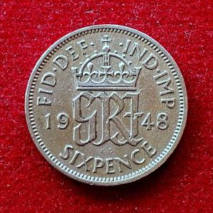 United Kingdom (UK) 6 Pence George VI 1948  Coin