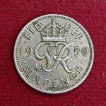 United Kingdom (UK) 6 Pence George VI 1950 Coin