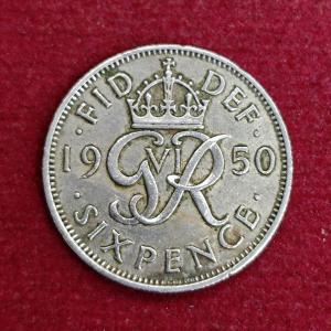 United Kingdom (UK) 6 Pence George VI 1950 Coin