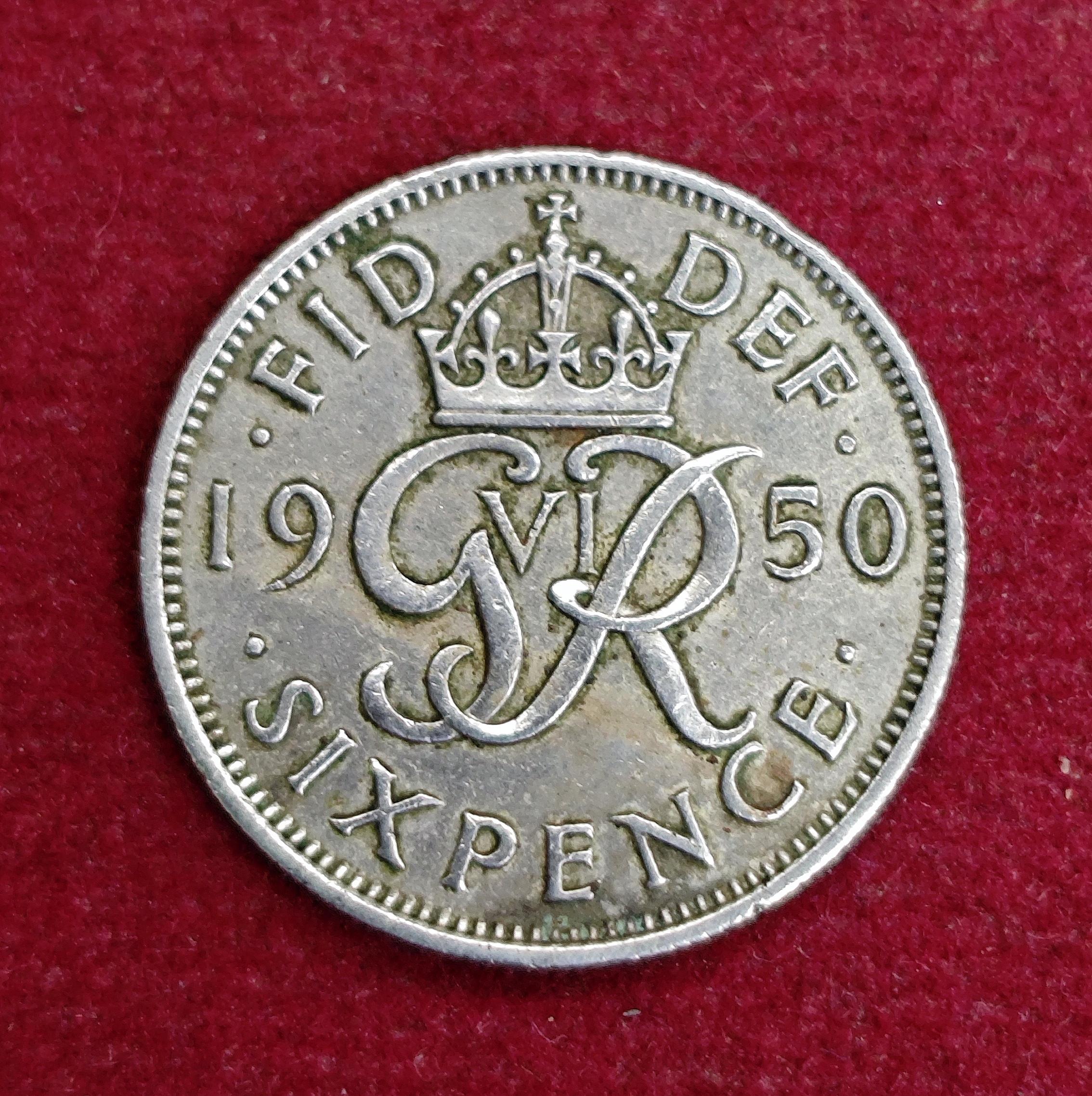 United Kingdom (UK) 6 Pence George VI 1950 Coin