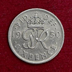 United Kingdom (UK) 6 Pence George VI 1950 Coin