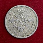 United Kingdom (UK) 6 Pence Queen Elizabeth II 1963 Coin