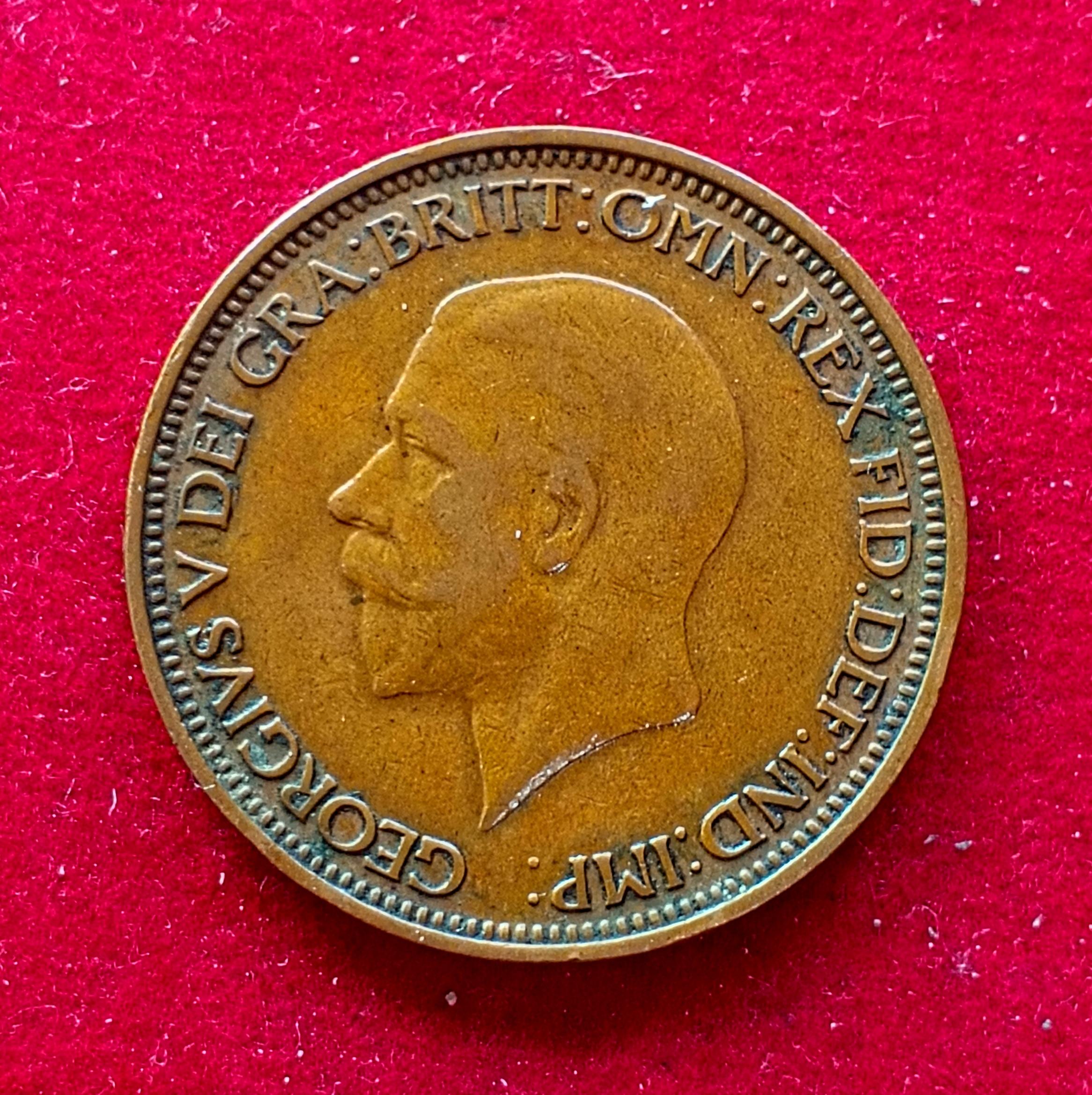 United Kingdom (UK) Half Penny George V 1933 Coin