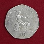 United Kingdom(UK) 50 Pence Elizabeth II 1977 Coin