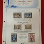 United Nations 1953 Commemorative Stamp Set – Universal Postal Union, Technical Assistance, and Human Rights Issues (Mounted Album Page) 6v Stamps