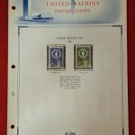 United Nations 1955 Commemorative Stamp Set – Human Rights Day “Flaming Torch” Issue (Mounted Album Page) With 2v Stamps