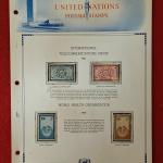 United Nations 1956 Commemorative Stamp Set – International Telecommunications Union & World Health Organization Issues (Mounted Album Page) With 4v Stamps