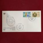 FDC:- United Nations 1981 “10th Anniversary of the United Nations Volunteers Programme” First Day Cover – Geneva Issue – Featuring 0.40 Fr and 0.70 Fr Stamps