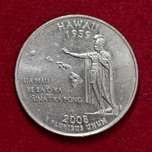 United States 1/4 Dollar "Washington Quarter" Hawaii Commemorative Coin