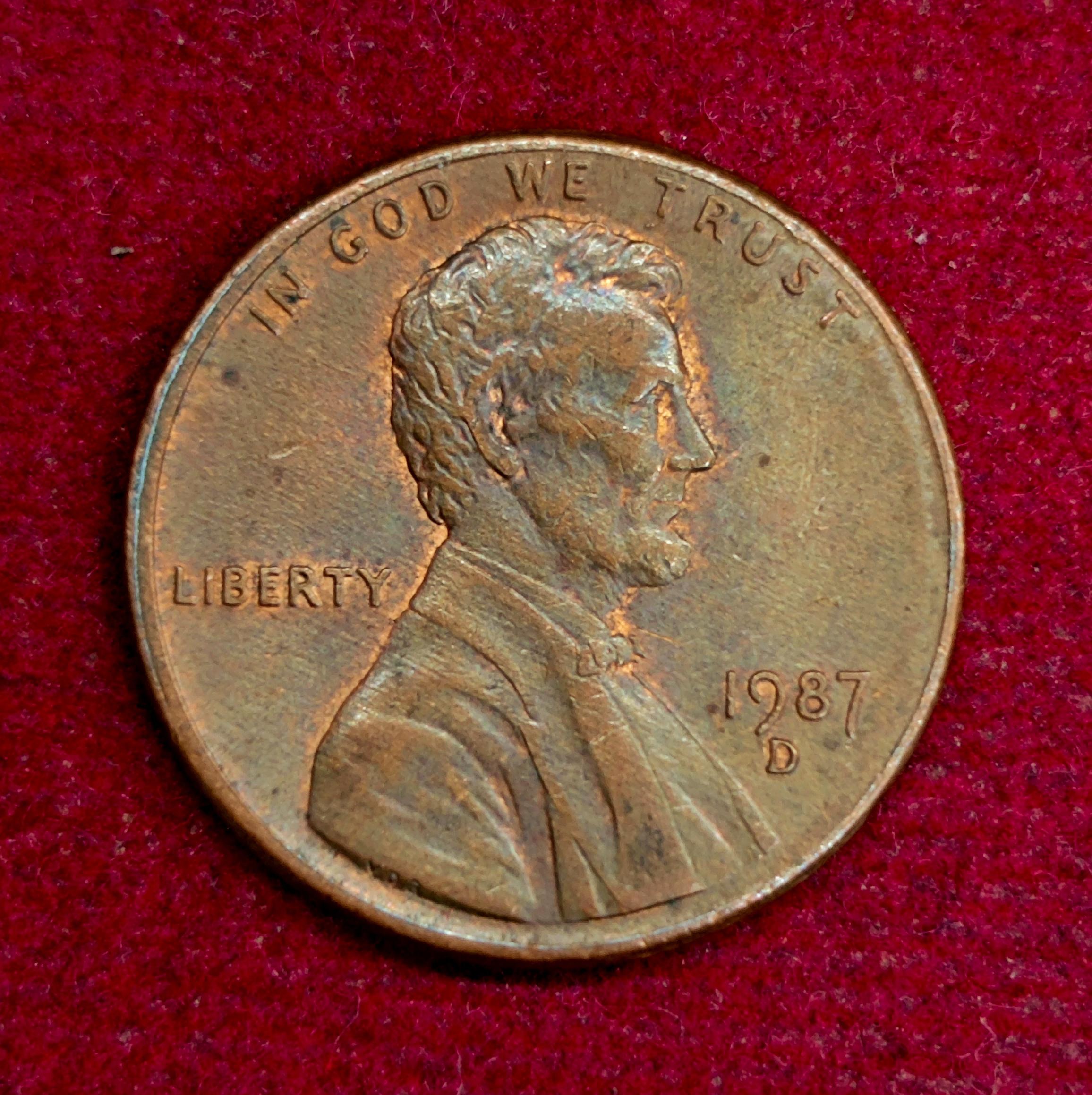 United States (USA) 1 Cent “Lincoln Memorial Cent” 1987 Coin
