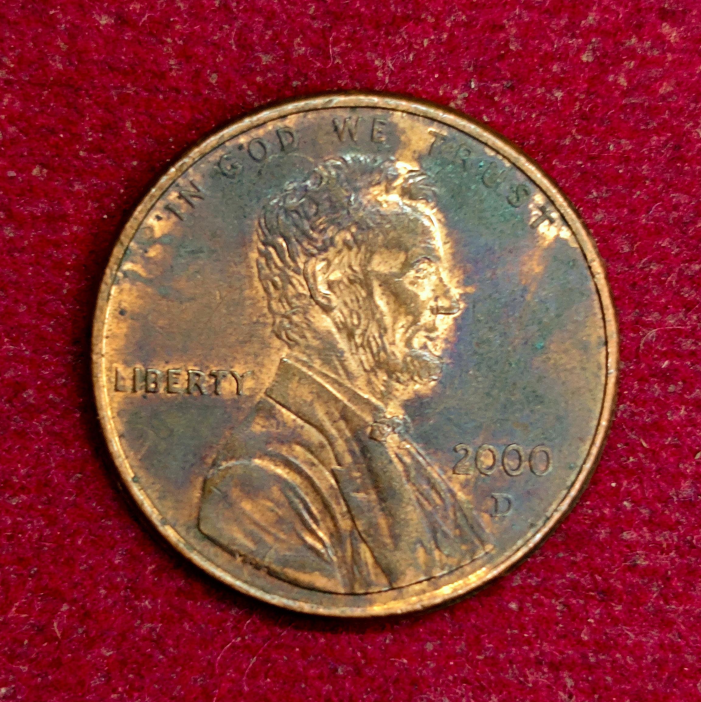 United States (USA) 1 Cent “Lincoln Memorial Cent” 2000 Coin (D - Mint Of Denver)