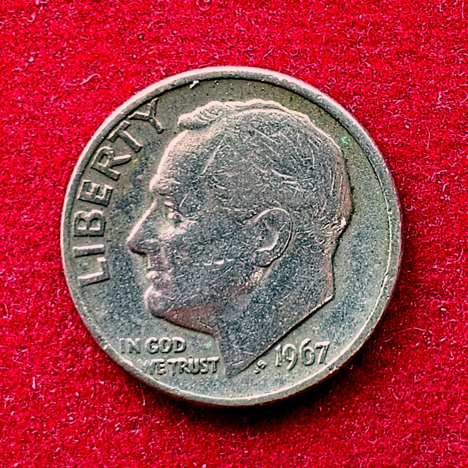 United States (USA) 1 Dime Roosevelt Dime 1967 Coin