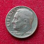United States (USA) 1 Dime Roosevelt Dime 1969 Coin