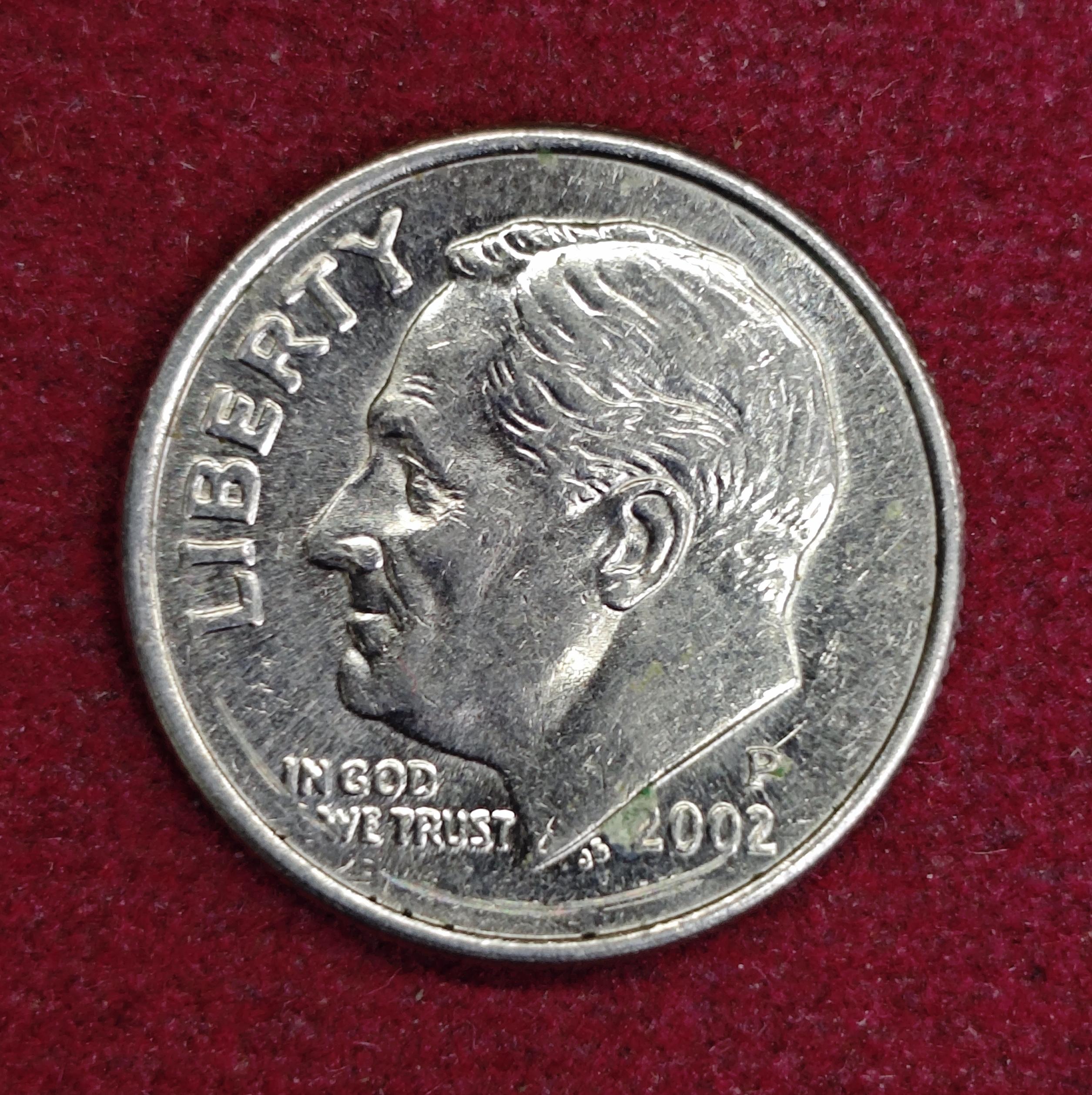 United States (USA) 1 Dime Roosevelt Dime 2002 Coin (P - Mint Of Philadelphia)