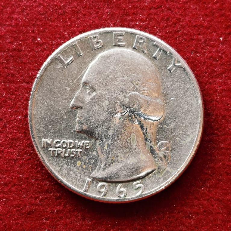 United States (USA) 1/4 Dollar Washington Quarter 1965 Coin