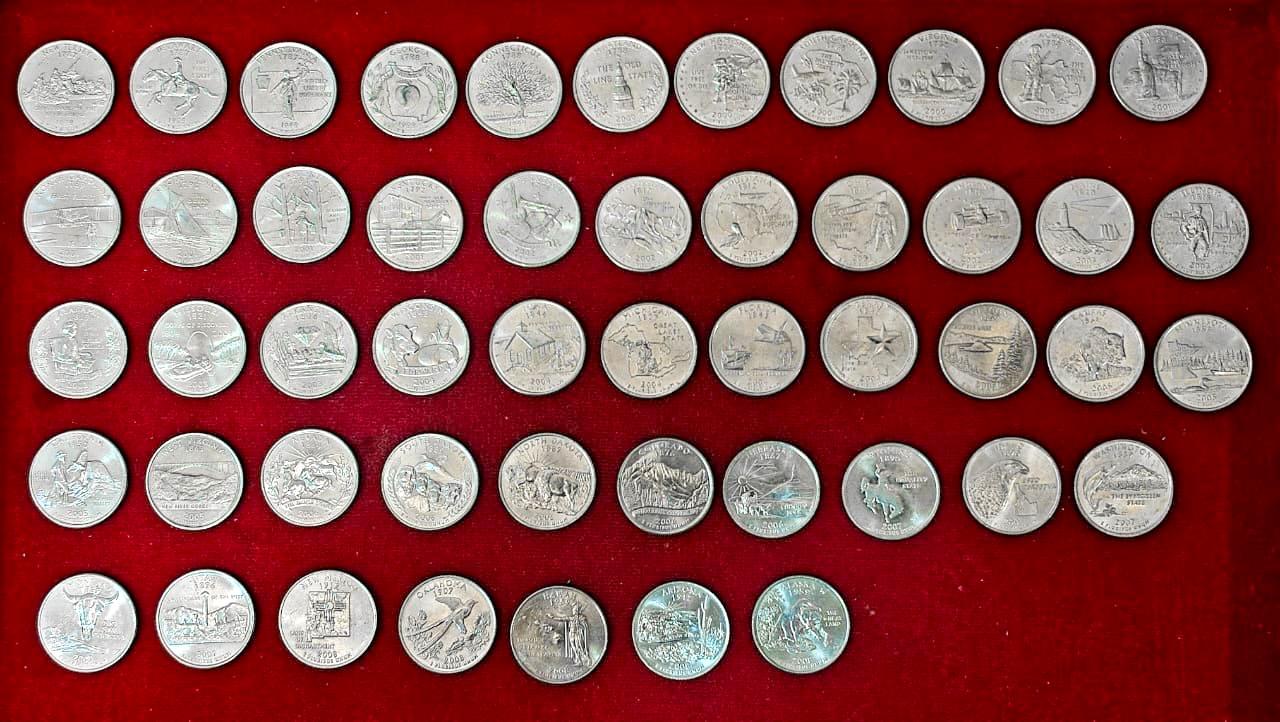 United States (USA) 1/4 Dollar “Washington Quarter” 50 Coins Roll (Loose Coins)
