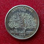 United States (USA) 1/4 Dollar Washington Quarter Connecticut 1999 Coin