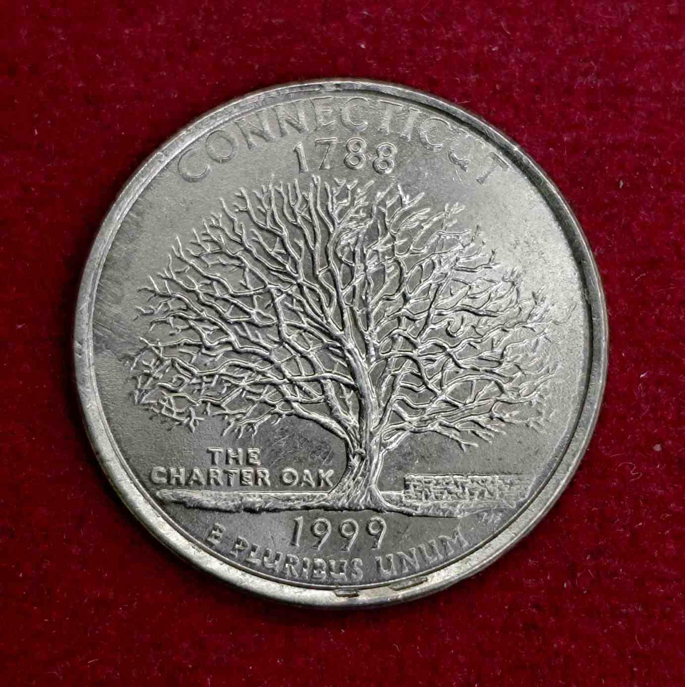 United States (USA) 1/4 Dollar Washington Quarter Connecticut 1999 Coin
