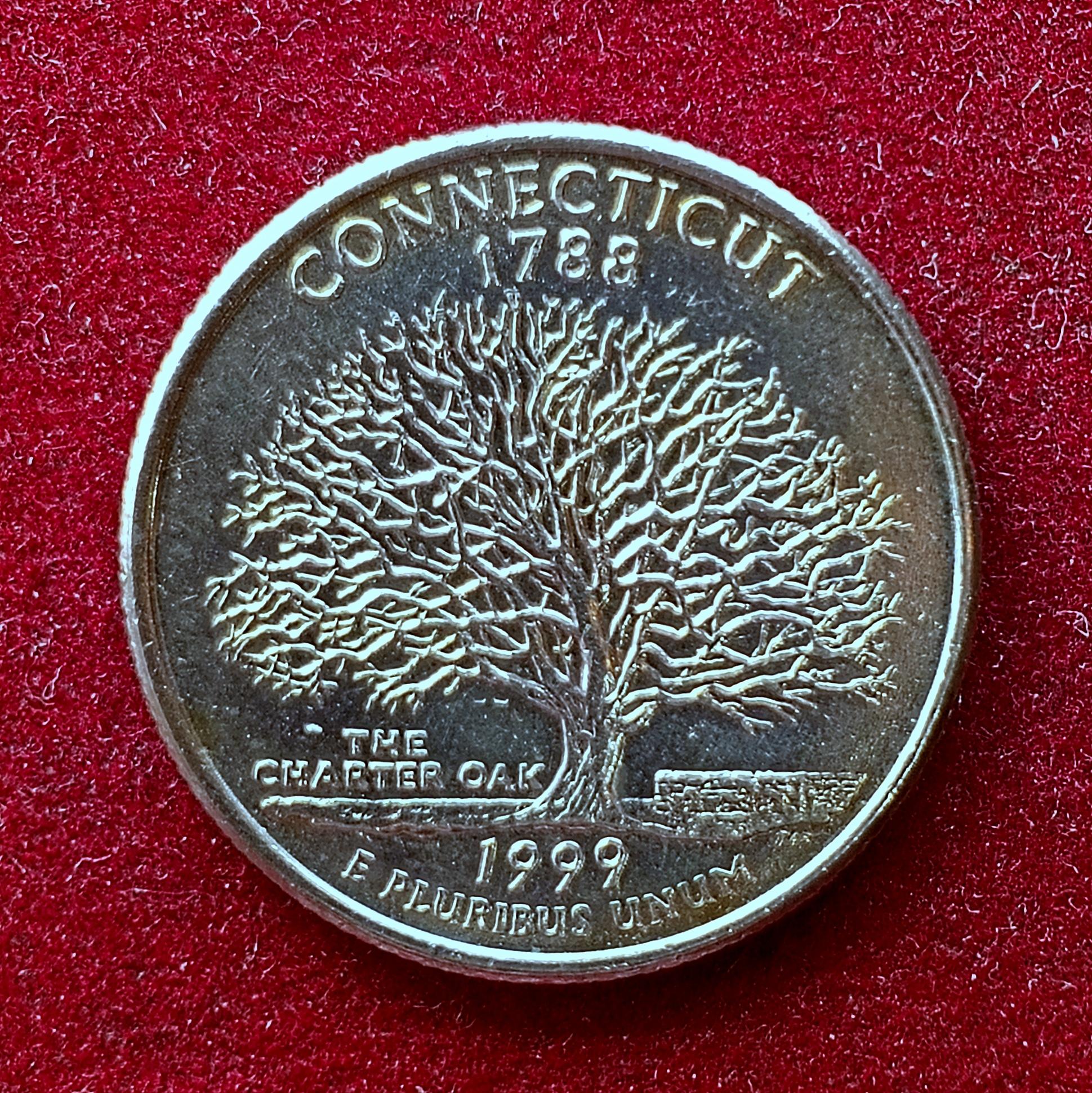United States (USA) 1/4 Dollar Washington Quarter Connecticut 1999 Coin