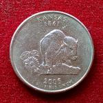 United States (USA) 1/4 Dollar Washington Quarter Kansas 2005 Coin