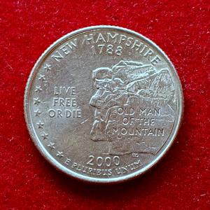 United States (USA) 1/4 Dollar Washington Quarter New Hampshire 2000 Coin
