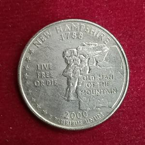 United States (USA) 1/4 Dollar Washington Quarter New Hampshire 2000 Coin