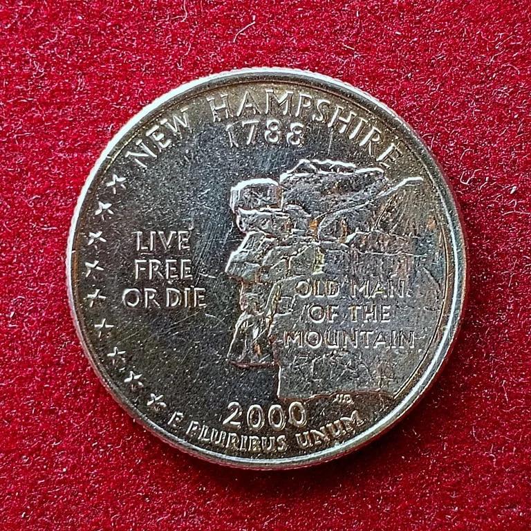 United States (USA) 1/4 Dollar Washington Quarter New Hampshire 2000 Coin  (D - Mint of Denver)