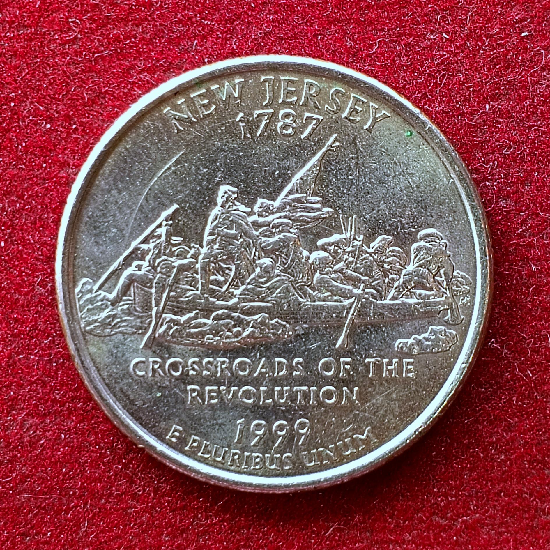 United States (USA) 1/4  Dollar Washington Quarter New Jersey 1999 Coin P (Mint of Philadelphia)
