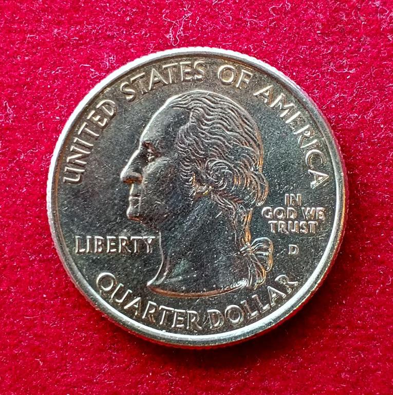 United States (USA) 1/4 Dollar "Washington Quarter" North Dakota 2006 Coin (D - Mint Of Denver)