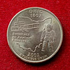 United States (USA) 1/4 Dollar Washington Quarter Ohio 2002 Coin (P - Mint of Philadelphia)