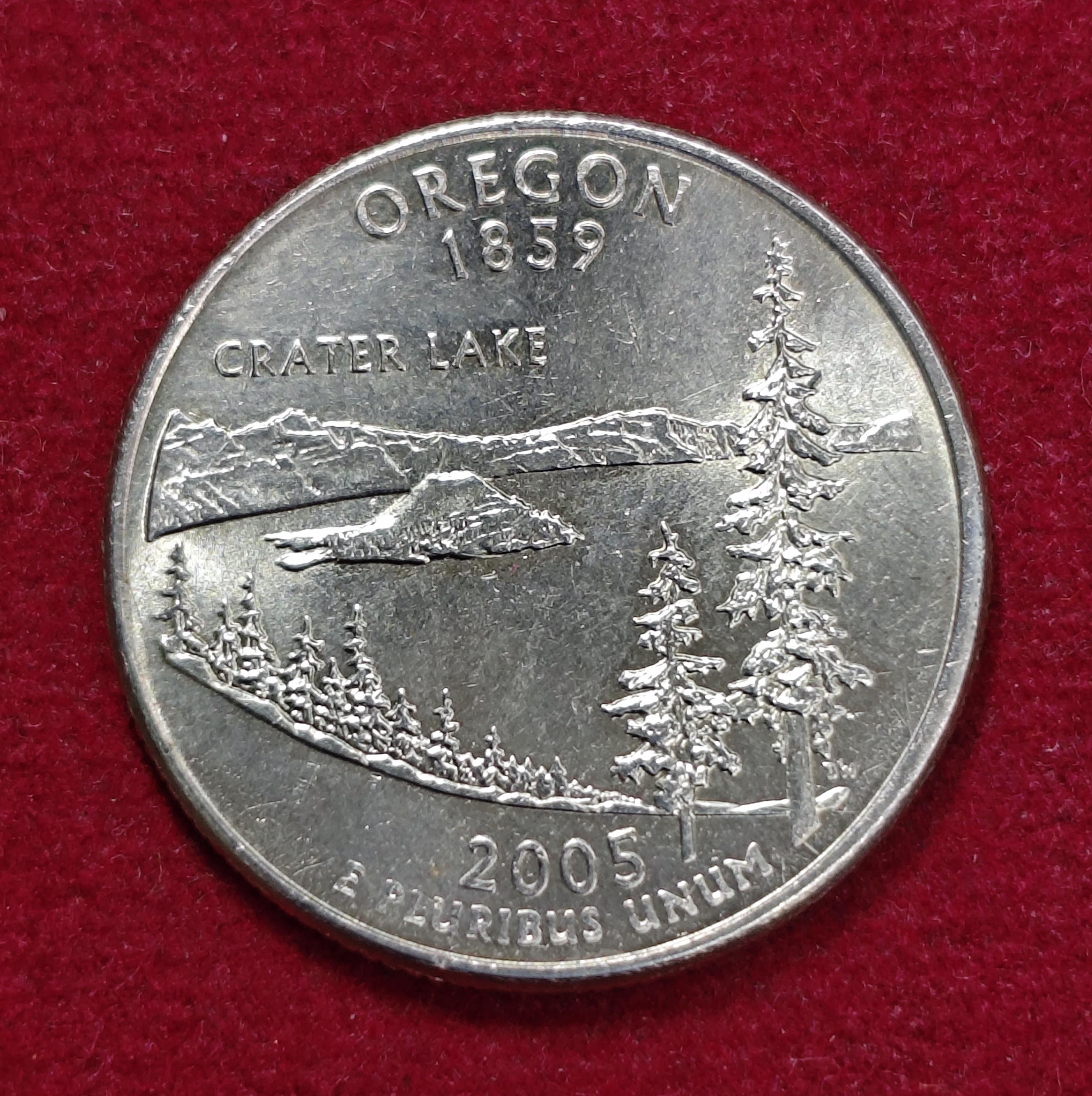 United States (USA) 1/4 Dollar "Washington Quarter" Oregon 2005 Commemorative Coin