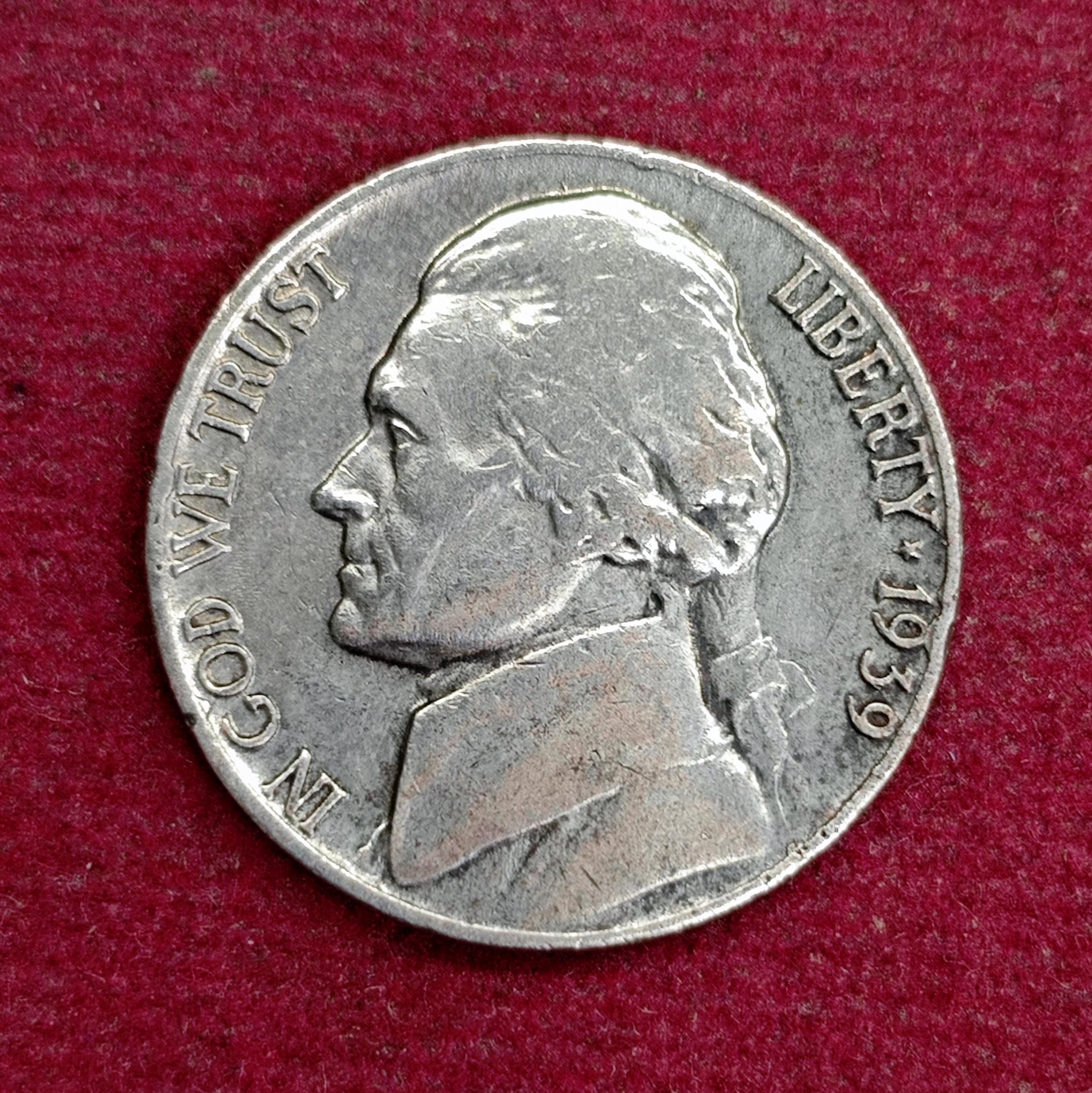 United States (USA) 5 Cents Jefferson Nickel 1939 Coin