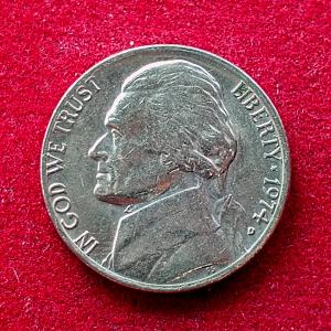 United States (USA) 5 Cents Jefferson Nickel 1974 Coin