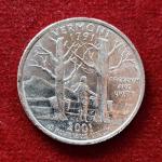USA 1/4 Dollar Washington Quarter Vermont 2001 Coin (D - Mint Of Denver)