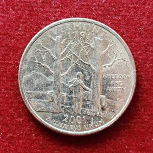 USA 1/4 Dollar Washington Quarter Vermont 2001 Coin (D - Mint Of  Denver)
