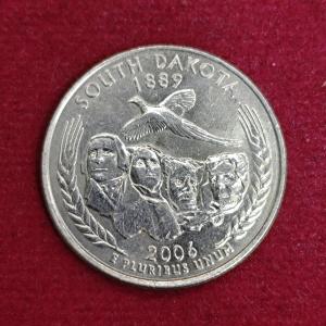 USA ( United States) 1/4  Dollar "Washington Quarter" South Dakota 2006 Coin (D - Mint Of Denver)