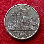 USA ( United States) 1/4  Dollar "Washington Quarter" Virginia 2000 Coin