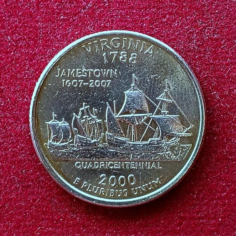 USA ( United States) 1/4  Dollar "Washington Quarter" Virginia 2000 Coin