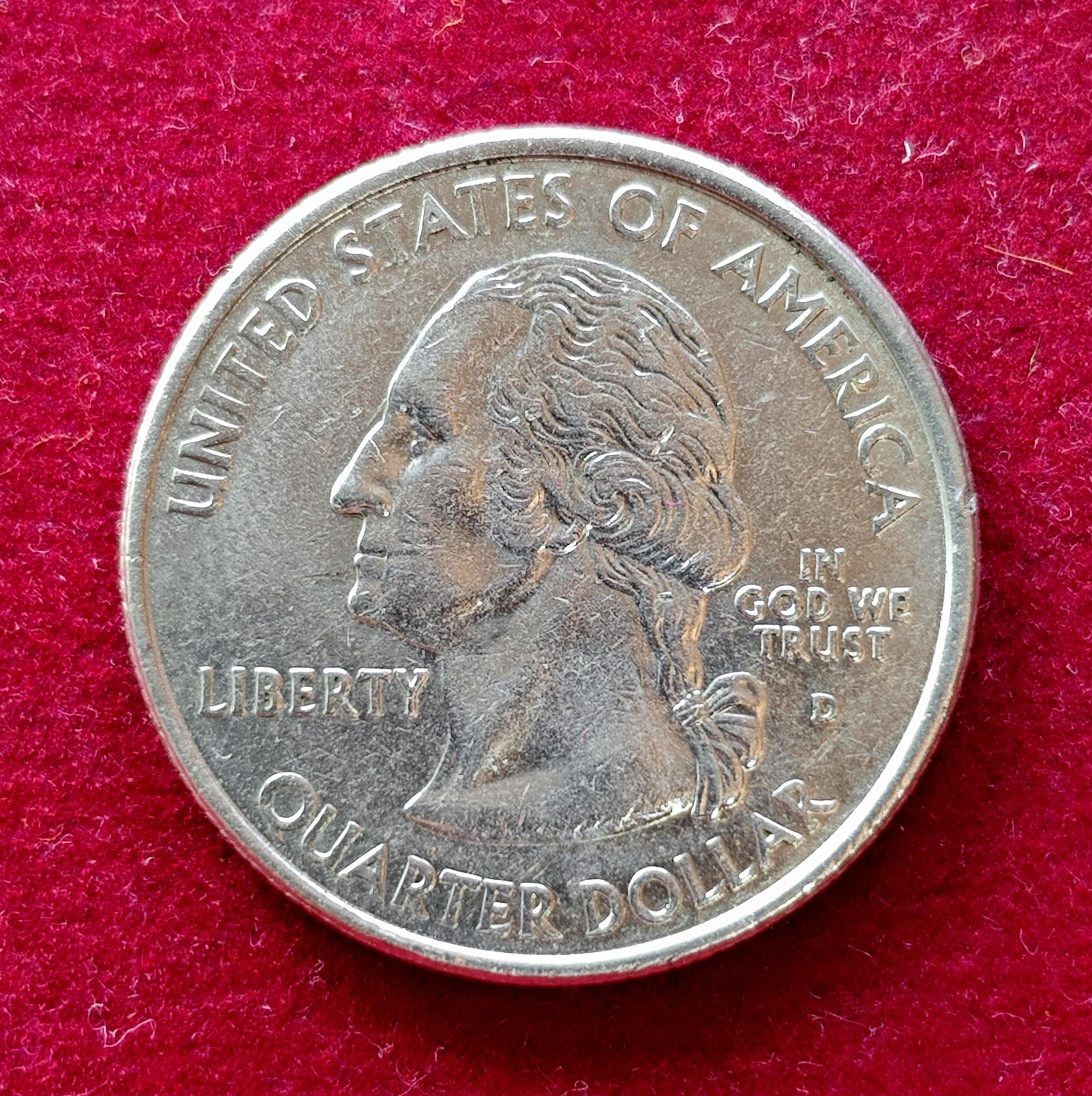 USA ( United States) 1/4  Dollar "Washington Quarter" Virginia 2000 Coin  (D - Mint of Denver)