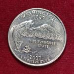USA ( United States) 1/4  Dollar "Washington Quarter" Washington 2007 Coin (D - Mint Of Denver)