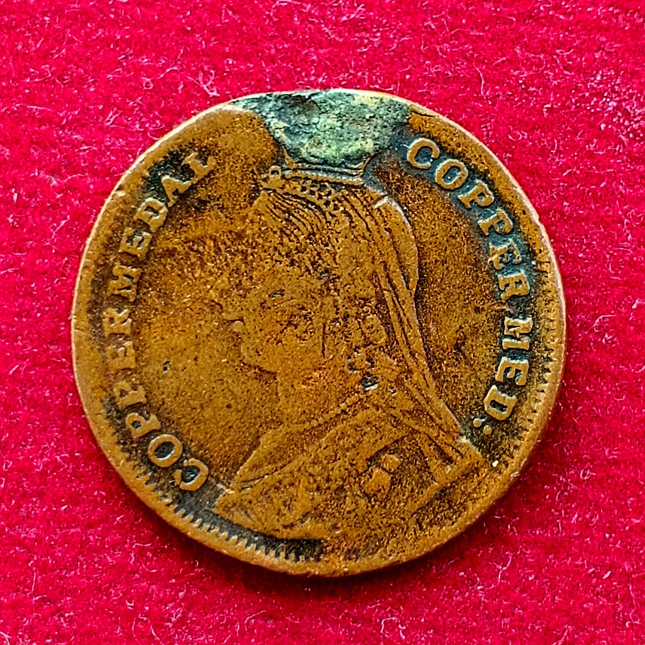 Victorian Copper Medal Featuring Queen Victoria (Fantasy Issue)