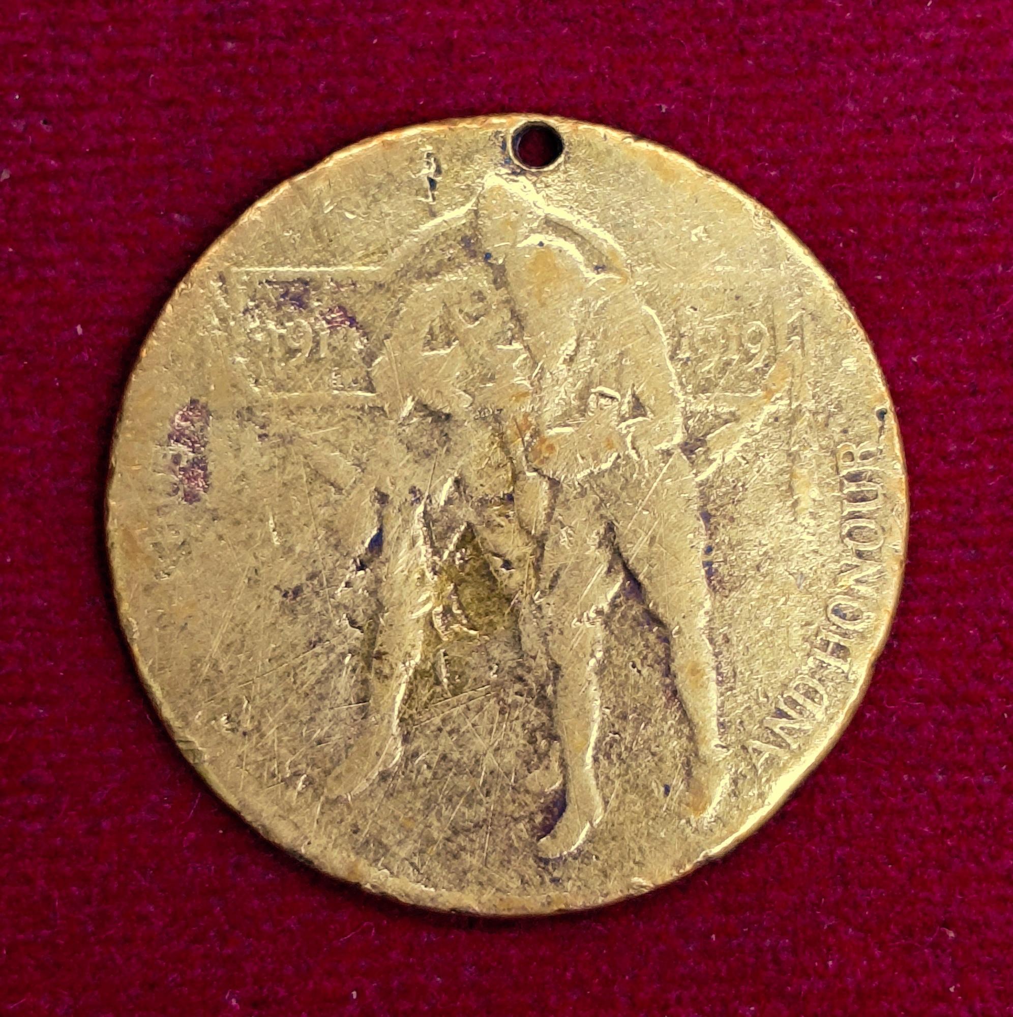 WWI Anglo-India Peace Medal 1914 - 1919 For Freedom And Honour (George V King Emperor)