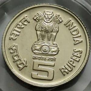 Rare 2007 5 rs first war of independence cu nickle coin bunc condition